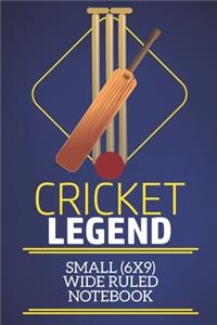 Cricket Legend Small (6x9) Wide Ruled Notebook