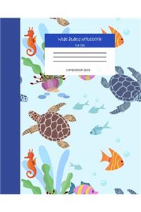 Wide Ruled Turtle Notebook Composition Book