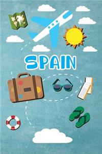 Spain: Travel Journal Notebook 120 Pages 6x9 Inches - Vacation Trip Planner Travel Diary Farewell Gift Holiday Planner