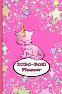 Cute Caticorn / Unicorn Planner 2020-2021 Weekly and Monthly