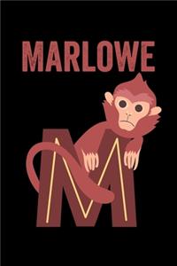 Marlowe: Animals Coloring Book for Kids, Weekly Planner, and Lined Journal Animal Coloring Pages. Personalized Custom Name Initial Alphabet Christmas or Birt