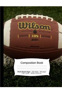 Football Composition Notebook, Graph Paper