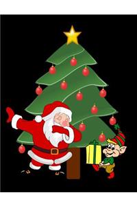 Dabbing Santa Claus Christmas Tree Elf Notebook Journal 150 Page College Ruled Pages 8.5 X 11