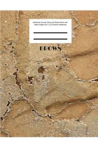 Brown Notebook Journal, Diary and Sketch Book with Blank Pages (8.5 x 11) (Texture Notebook)