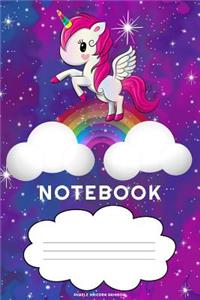 Purple Unicorn Rainbow Notebook