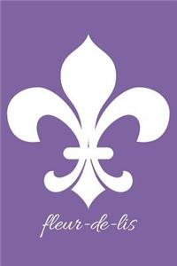 fleur-de-lis - Deluge Purple Blank Notebook with Fleur de Lis Corners