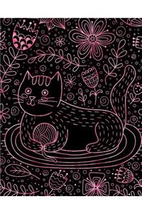 Bullet Journal Notebook Cute Cat in Flowers Pattern 9