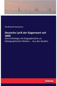 Deutsche Lyrik der Gegenwart seit 1850