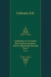 Stranitsa iz istorii Vostochnogo voprosa. Anglo-afganskaya rasprya