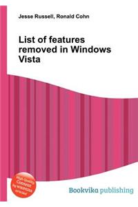 List of Features Removed in Windows Vista