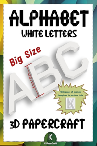 3D Papercraft Alphabet White Big Letters