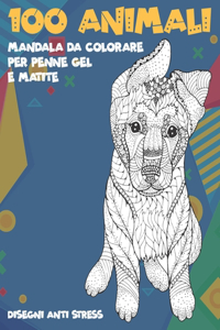Mandala da colorare per penne gel e matite - Disegni Anti stress - 100 Animali