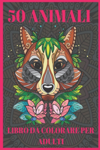 50 Animali Libro da colorare per adulti