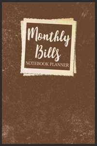 Monthly Bill Notebook Planner