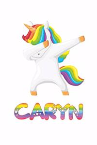 Caryn: Caryn 6x9 Journal Notebook Dabbing Unicorn Rainbow