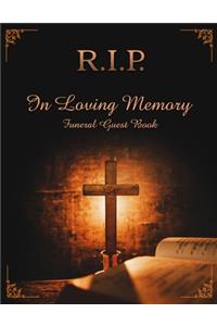 R.I.P. In Loving Memory Funeral Guest Book