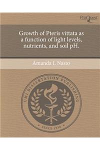 Growth of Pteris Vittata as a Function of Light Levels, Nutrients, and Soil PH.