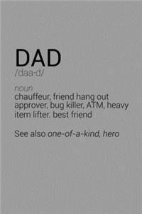 Funny Dad Father Definition Notebook
