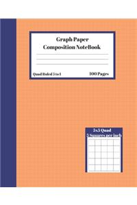 Graph Composition Notebook 5 Squares per inch 5x5 Quad Ruled 5 to 1 100 Sheets
