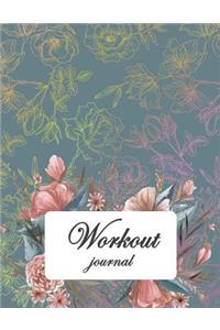 Workout Journal: Beauty Rose, Fitness Journal and Diary Workout Log: Gym Training Log Book 120 Pages 8.5