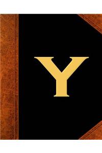 Monogram Y Personalized School Composition Book Vintage Style 130 Pages