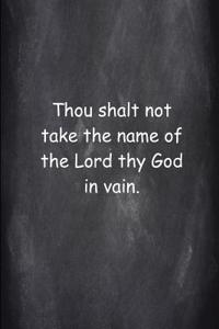 Religious Journal 2nd Commandment Chalkboard Style