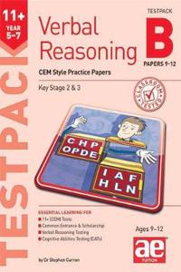 11+ Verbal Reasoning Year 5-7 CEM Style Testpack B Papers 9-12