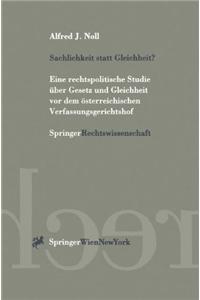 Sachlichkeit Statt Gleichheit ?