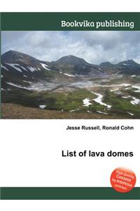 List of Lava Domes