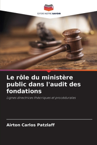 Le rôle du ministère public dans l'audit des fondations