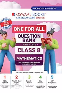 Oswaal One For All Question Bank NCERT & CBSE, Class-8 Mathematics (For 2023-24 Exam)