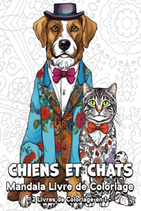 Chiens et Chats Mandala Livre de Coloriage