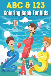 ABC & 123 Coloring Book For Kids