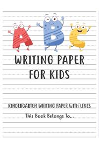 Kindergarten writing paper with lines Writing Paper for kids