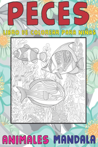 Libro de colorear para niñas - Mandala - Animales - Peces