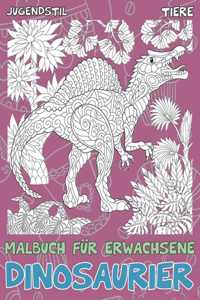 Malbuch für Erwachsene - Jugendstil - Tiere - Dinosaurier