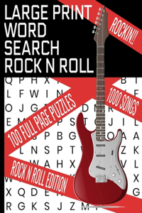 Large Print Word Search Rock N Roll