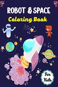 ROBOT & SPACE Coloring Book For Kids