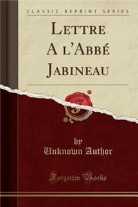 Lettre A L'Abbe Jabineau (Classic Reprint)