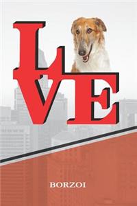 Borzoi: Dog Love Park Blank Comic Book Journal Notebook Book Is 120 Pages 6"x9"