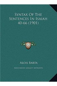 Syntax Of The Sentences In Isaiah 40-66 (1901)