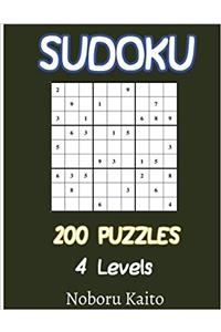 Sudoku 200 Puzzles: 4 Levels Easy Medium Hard Very Hard