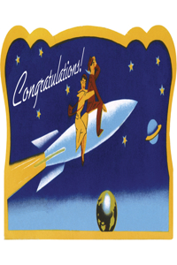 Out of This World! - Vintage Packaging Illustration Wedding Card