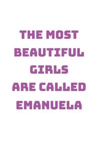 Emanuela Girl Woman Notebook: Blank Paper Journal 6x9 - 120 Pages