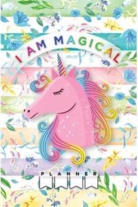 I am Magical Unicorn Undated Minimalist Personal Planner Journal Notebook