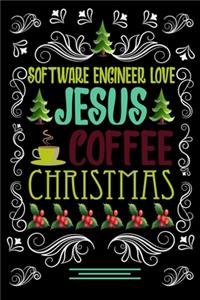 SOFTWARE ENGINEER LOVE JESUS COFFEE CHRISTMAS Blank Line journal