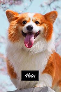 Pembroke Welsh Corgis Dog Pup Puppy Doggie Notebook Bullet Journal Diary Composition Book Notepad - Tongue Out