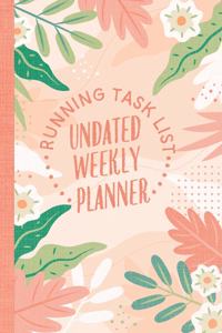 Running Task List Undated Weekly Planner