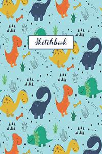 Sketchbook: Dinosaur Journal for Kids Extra Large 8.5x11 Drawing Pad for Sketching and Doodling