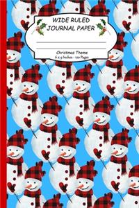 Wide Ruled Journal Paper.Christmas Theme